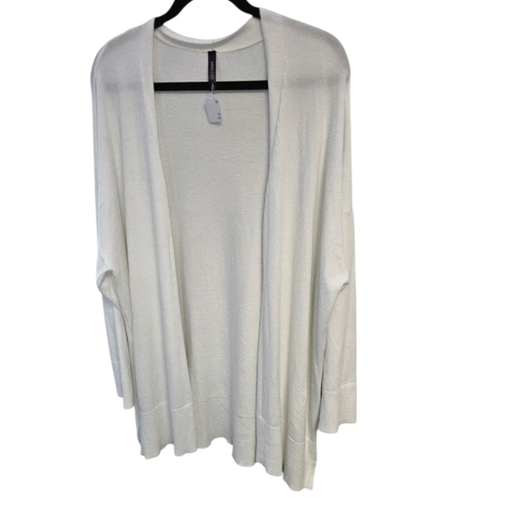 Massini Sweaters - Massini Cream Open-Front Cardigan